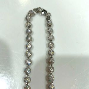 MAGNIFICENT GLD Iced Ball Chain in White Gold 4mm APROX 18inch -20inch BRAND NEW
